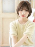 mod's姪浜/小顔補正カット前下がりひし形ショート丸みボブf