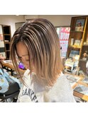 切りっぱなしxバレイヤージュ