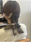 ヘアセット　編み下ろし