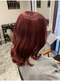 【filo 佐野】ダブルカラー×深みレッドカラー