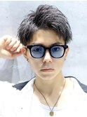 夏髪アップバング