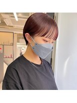 ヨーク(YOKE)&nbsp;マッシュショートボブ前髪ぱっつんくびれ丸み暖色20代30代40代