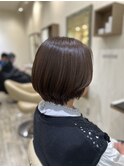 寒色春カラー×ショートボブ