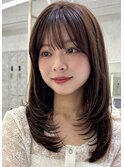 茗荷谷レイヤーカット顔周りダブルカラー白髪ぼかしハイライト