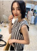 ぷつっと黒髪ミニボブ