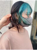 【和田寧々】フェイスフレーミングカラー/ターコイズブルー
