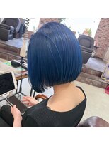 ヴィークス ヘア(vicus hair)&nbsp;ブルー×ミニボブ（ブリーチ2回以上必須）