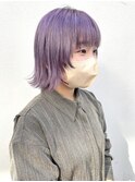 ダブルカラーラベンダーベージュカラーケアブリーチハイトーン