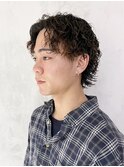 ブルーブラックニュアンスパーマ韓国マッシュ_ba495141