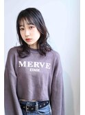 ボブルフネビージュ小顔ワンレン黒髪小顔カット