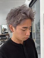 ウル 岡山駅店(ULu.)&nbsp;ホワイトアッシュスパイキーショートメンズブリーチ20代30代40代