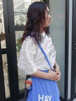 チーカ(chica)&nbsp;ゆるふわロングウェーブパーマ×ボルドーカラー