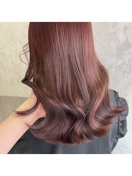 ピンクブラウン/暖色カラー/艶感カラー/透明感カラー