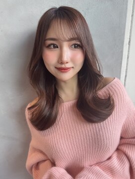 美髪レイヤーカット/顔まわりレイヤー/くびれミディアムレイヤー