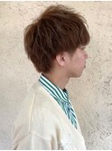 ツーブロック ニュアンスパーマ マッシュ アッシュブラウン