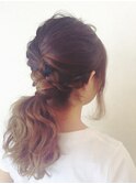 20代30代♪大人可愛いベージュ系カラーゆるふわローポニーテール