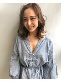 clan <ハイライトライトアッシュベージュ×外ハネ小美髪顔ボブ>