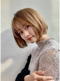 愛されワンカールボブ　ベージュカラー