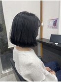 ブリーチなしブルーブラック　ボブ