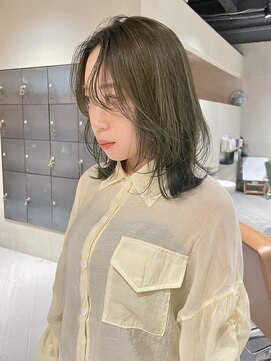 ヘアー アイス ルーチェ(HAIR ICI LUCE) オリーブカラー くすみカラー ブリーチなしカラー /林