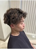 ツイストパーマ×ブリーチハイライト