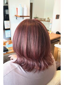ヘアサロン ワンワールド(Hair Salon One World) ピンクウルフミディ