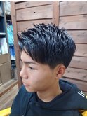 ウルフマッシュパーマハイライト〈理容室〉東浦和メンズ