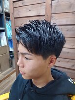 ラボーテイサミヘアーイースト(La.beaut'e ISAMI HAIR EAST) ウルフマッシュパーマハイライト〈理容室〉東浦和メンズ