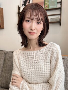 ポール(pole) ロブstyle+透け感コーラルピンク