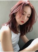 【ROSE】ピンクヘアー＿ピンクカラー＿レイヤーカット