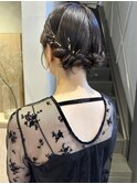 20代30代大人可愛いお呼ばれタイトスタイル金箔アレンジボブ