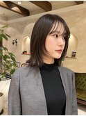 ぱつっとボブ切りっぱなしボブウルフボブレイヤーシースルー前髪