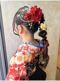 袴×編みおろしポニー