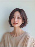 髪型/イメチェン/外ハネボブ/美髪/ワイドバング/髪型