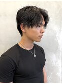 調布メンズパーマセンターパートツイストスパイラルパーマカット
