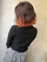 フル(FuLL) バッサリロングから切りっぱなしボブ×裾オレンジ