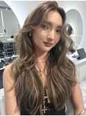 韓国ヘアーハッシュカットレイヤーカットハイライトカラー