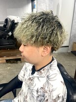 マーズ(MARS)&nbsp;刈り上げセンターパート/ブルーブラック/フェザーパーマ