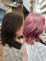 スタンス(stance)&nbsp;ワンブリーチで輝くピンキーくびれボブ