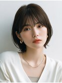 前髪顔まわりカット/外ハネボブ/丸みボブ/ショートボブ