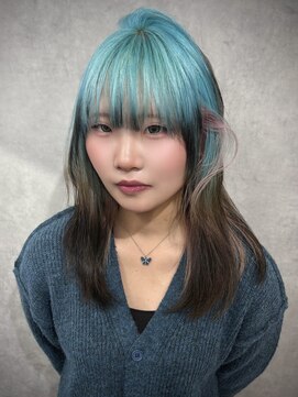 いろあそび 八王子 【グラデーションカラー】ミント×ブラウン