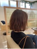 20代30代大人可愛いゆる不破ボブスタイル×くすみベージュ