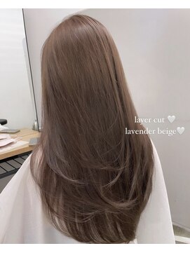 フォンズ(FONS) レイヤーカット ブリーチなし韓国ツヤカラー ベージュカラー