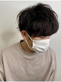 ナチュラルパーマメンズカットメンズパーマメンズマッシュ眉毛