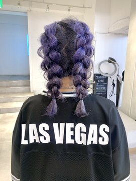 ゼスト パーク(ZEST PARK) ルーツカラー デザインカラー 編み込みアレンジ《宮坂紅》