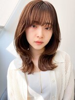 ソア 渋谷(soar)&nbsp;20代30代シアーピンク透明感くびれミディアム外ハネ乾かすだけ