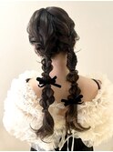 ツイン編みおろしヘアアレンジ.【SHINJYO】