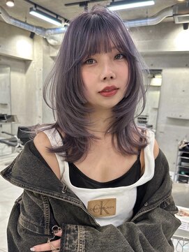 サイン 渋谷(SIGN) ザクザクレイヤーカット巻き方簡単ミディアムロング韓国表参道