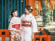 美羽着物館 Nana Kimono Rental 京都伏見稲荷店 着物レンタル/着付け/振袖/着物の雰囲気(小紋着物を親子で着付け♪徒歩1分の伏見稲荷大社で思いで作り♪)