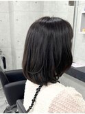肩上ボブ大人可愛いボブひし形ボブアッシュベージュ
